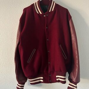 Men's Burgundy Varsity Jacket
